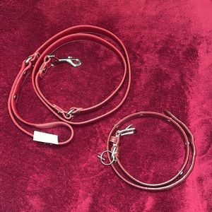 Coach Red Leash Large / XL Coach Collar Duo